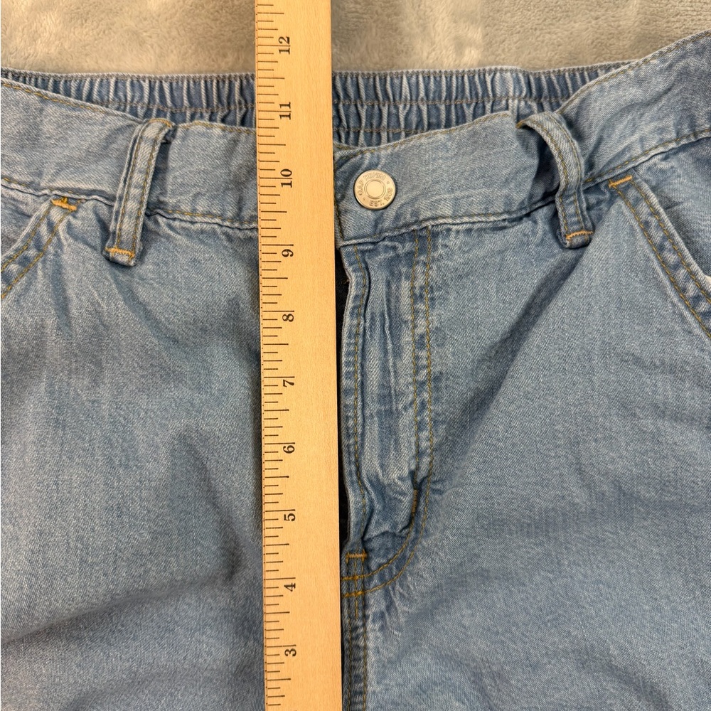 GAP Wide Baggy Mid Rise Jeans Women's 6 | 28 Blue With Toggle Bottom - Picture 6 of 10